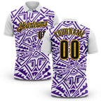 Custom White Black Purple-Yellow Esports Performance Polo Shirt