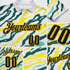Custom White Black Light Yellow Green-Yellow Esports Performance Polo Shirt detail