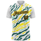 Custom White Black Light Yellow Green-Yellow Esports Performance Polo Shirt photo 2
