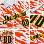 Custom White Black Orange-Yellow Esports Performance Polo Shirt detail