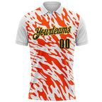 Custom White Black Orange-Yellow Esports Performance Polo Shirt photo 1