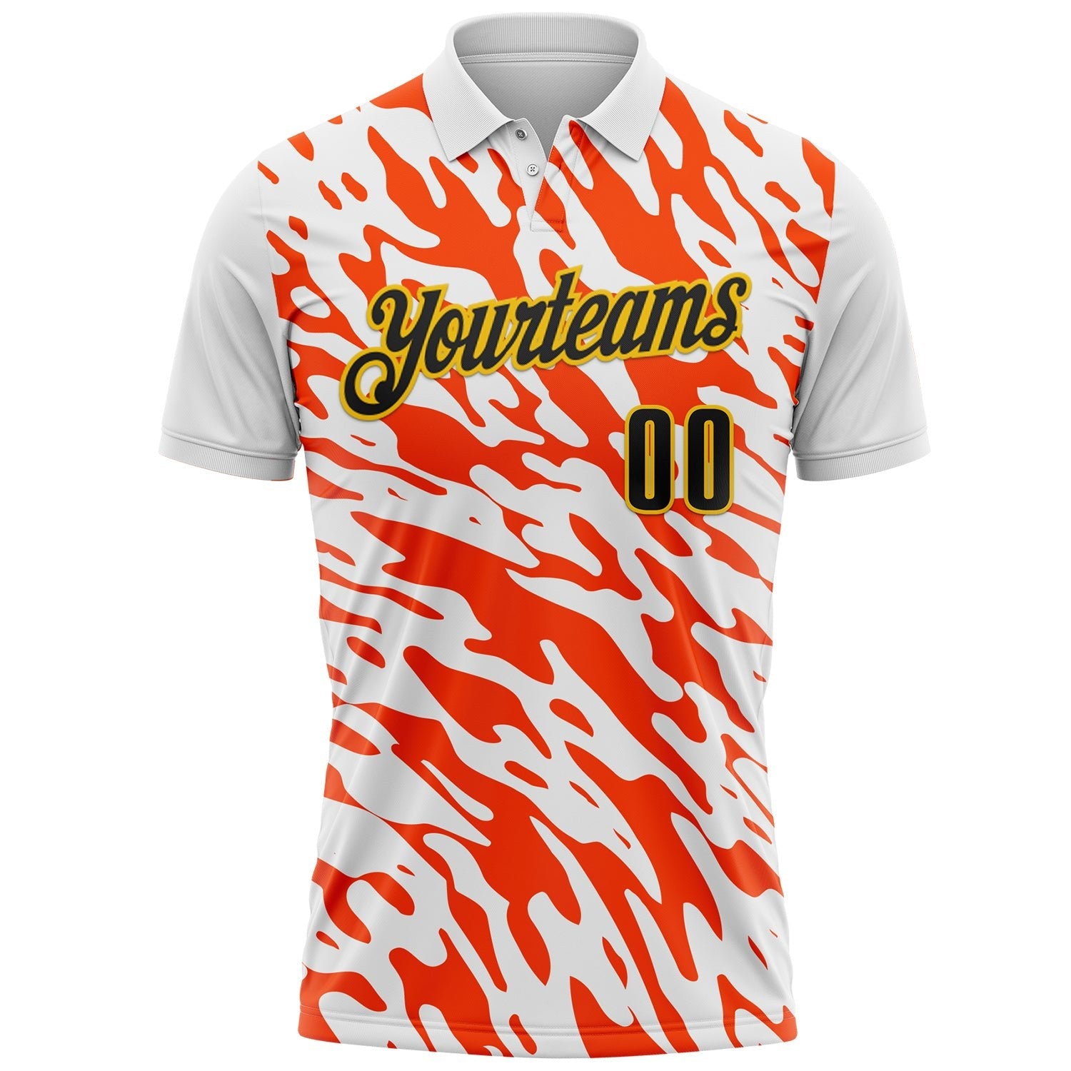 Custom White Black Orange-Yellow Esports Performance Polo Shirt photo 1