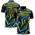 Custom Black Blue-Yellow Esports Performance Polo Shirt photo 1
