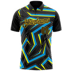 Custom Black Blue-Yellow Esports Performance Polo Shirt photo 2