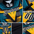 Custom Black Blue Yellow-White Esports Performance Polo Shirt detail