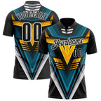 Custom Black Blue Yellow-White Esports Performance Polo Shirt photo 1