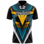 Custom Black Blue Yellow-White Esports Performance Polo Shirt photo 2