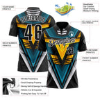 Custom Black Blue Yellow-White Esports Performance Polo Shirt photo 3