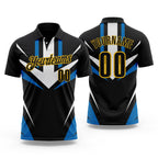 Custom Black Blue-Yellow Esports Performance Polo Shirt