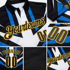 Custom Black Blue-Yellow Esports Performance Polo Shirt detail