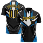 Custom Black Blue-Yellow Esports Performance Polo Shirt photo 1