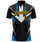 Custom Black Blue-Yellow Esports Performance Polo Shirt photo 2