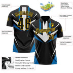 Custom Black Blue-Yellow Esports Performance Polo Shirt photo 3