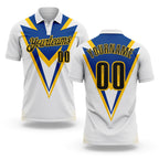 Custom White Black Blue-Yellow Esports Performance Polo Shirt