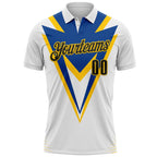 Custom White Black Blue-Yellow Esports Performance Polo Shirt photo 2