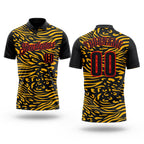 Custom Black Gold-Fire Red Esports Performance Polo Shirt