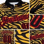 Custom Black Gold-Fire Red Esports Performance Polo Shirt detail