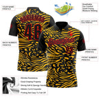 Custom Black Gold-Fire Red Esports Performance Polo Shirt photo 3