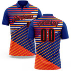 Custom Royal Black Yellow Orange-Fire Red Esports Performance Polo Shirt