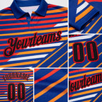 Custom Royal Black Yellow Orange-Fire Red Esports Performance Polo Shirt detail