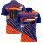 Custom Royal Black Yellow Orange-Fire Red Esports Performance Polo Shirt photo 1