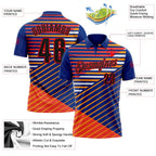 Custom Royal Black Yellow Orange-Fire Red Esports Performance Polo Shirt photo 3