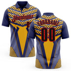 Custom Blue Black Yellow-Fire Red Esports Performance Polo Shirt