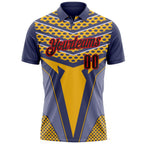 Custom Blue Black Yellow-Fire Red Esports Performance Polo Shirt photo 2