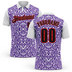 Custom White Black Purple-Fire Red Esports Performance Polo Shirt