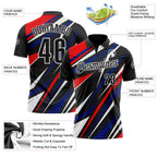 Custom Black Red Royal-White Esports Performance Polo Shirt photo 3