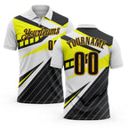 Custom White Black Light Yellow-Gold Esports Performance Polo Shirt