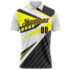 Custom White Black Light Yellow-Gold Esports Performance Polo Shirt photo 2