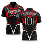 Custom Black Red-White Esports Performance Polo Shirt