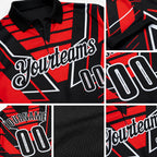 Custom Black Red-White Esports Performance Polo Shirt detail