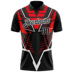 Custom Black Red-White Esports Performance Polo Shirt photo 2