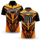 Custom Brown Black Yellow-White Esports Performance Polo Shirt