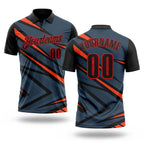 Custom Black Orange-Fire Red Esports Performance Polo Shirt