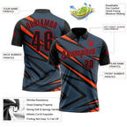 Custom Black Orange-Fire Red Esports Performance Polo Shirt photo 3