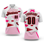 Custom White Black Pink-Fire Red Esports Performance Polo Shirt