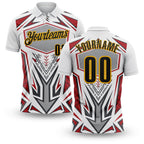 Custom White Black Red Gray-Gold Esports Performance Polo Shirt