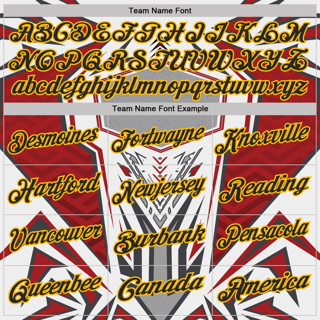 Custom White Black Red Gray-Gold Esports Performance Polo Shirt photo 3
