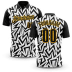 Custom Black White-Gold Esports Performance Polo Shirt
