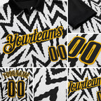 Custom Black White-Gold Esports Performance Polo Shirt detail