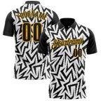 Custom Black White-Gold Esports Performance Polo Shirt photo 1