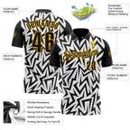 Custom Black White-Gold Esports Performance Polo Shirt photo 3