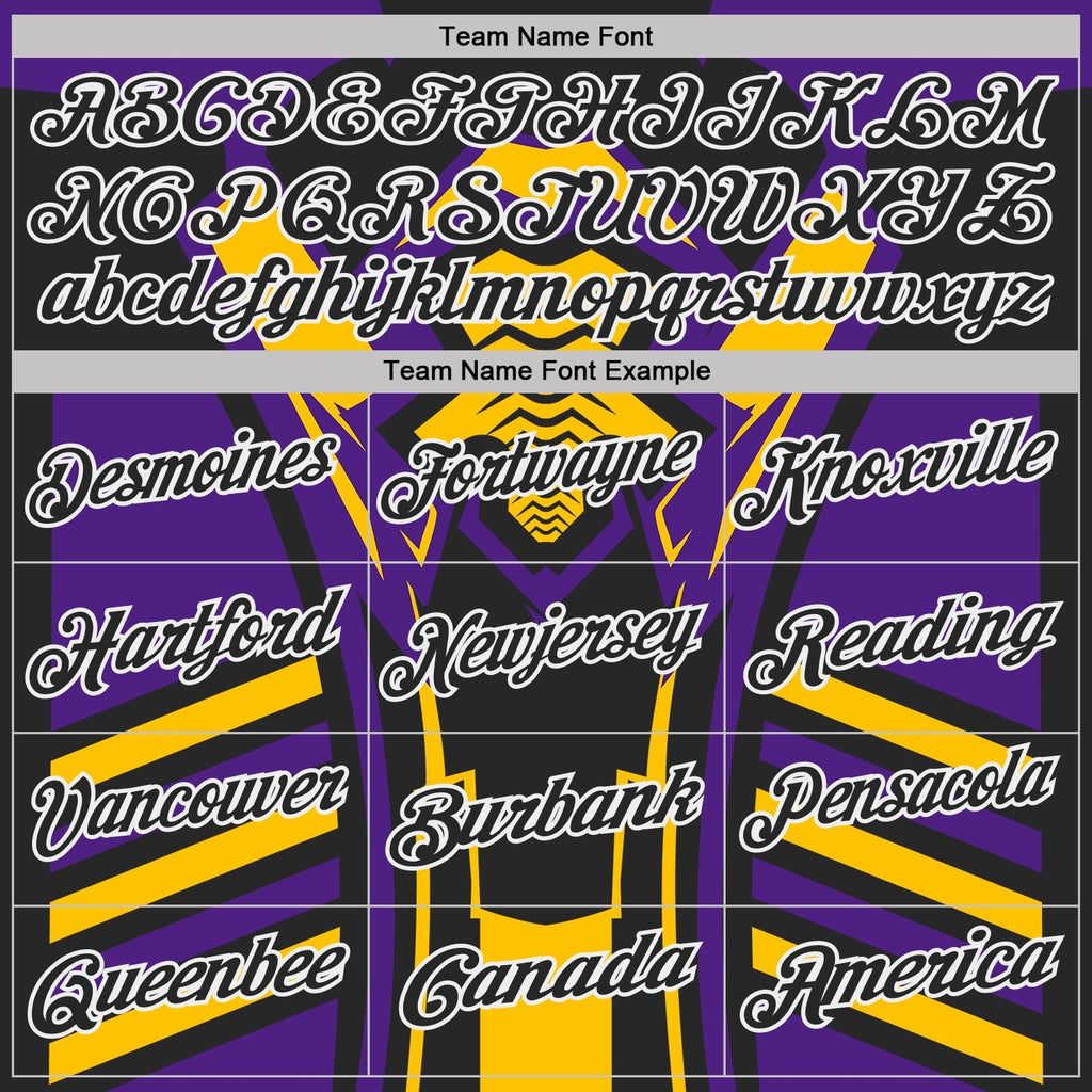 Custom Black Yellow Purple-White Esports Performance Polo Shirt photo 4
