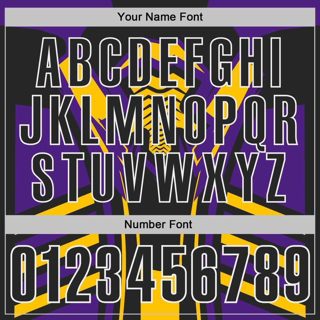 Custom Black Yellow Purple-White Esports Performance Polo Shirt photo 5