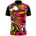 Custom Black Yellow Pink-Fire Red Esports Performance Polo Shirt photo 2
