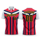 Custom White Black Red Navy-Gold Esports Performance Polo Shirt