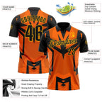 Custom Black Orange-Gold Esports Performance Polo Shirt photo 3